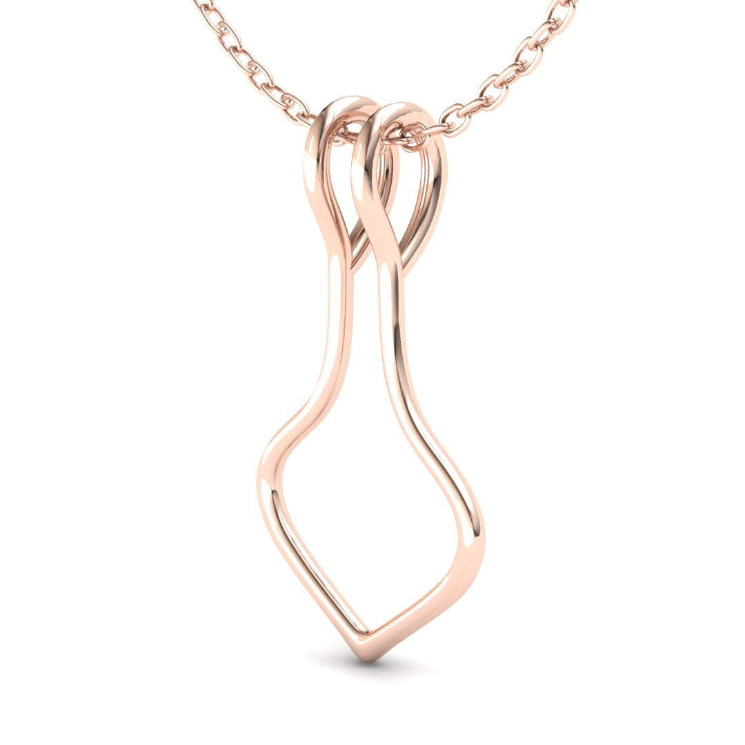 Ring Holder Single Wire Pendant - 9ct Rose Gold