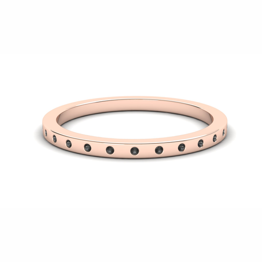 Petunia Eternity Ring: 9ct Rose Gold with Black Stones