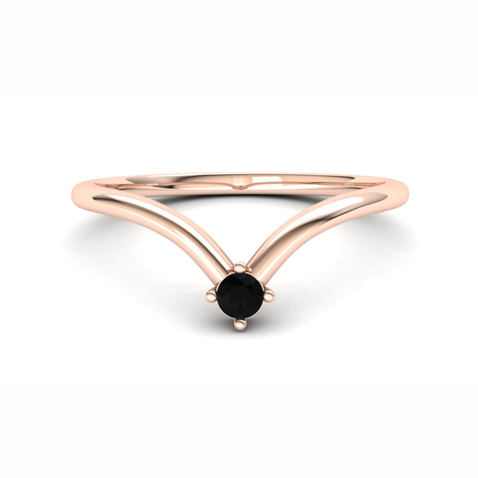 Primrose Eternity Ring: 9ct Rose Gold with Black Stones