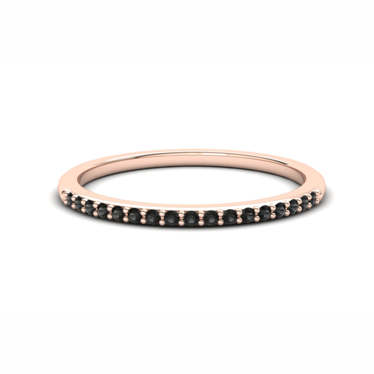 Hazel Eternity Ring: 9ct Rose Gold with Black Stones