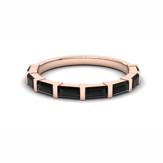 Sweetpea Eternity Ring: 9ct Rose Gold with Black Stones