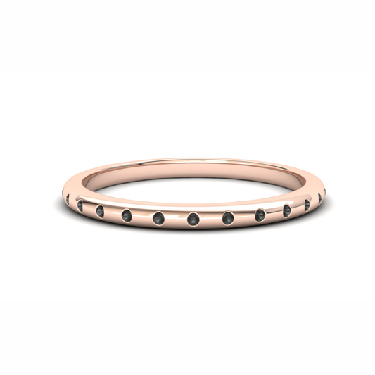 Wisteria Eternity Ring: 9ct Rose Gold with Black Stones