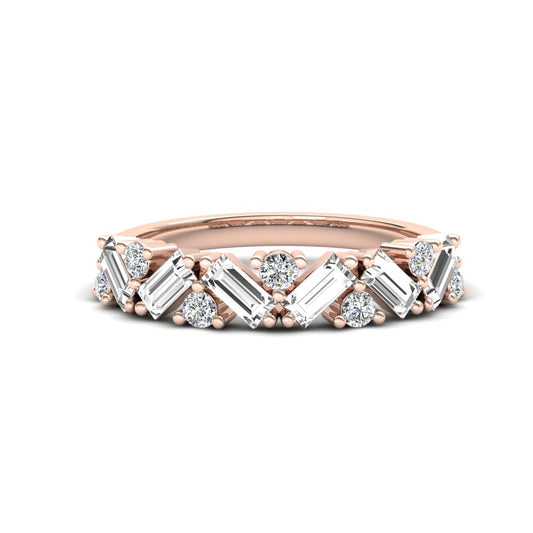 Lily Eternity Ring: 9ct Rose Gold with White Stones