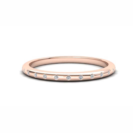 Wisteria Eternity Ring: 9ct Rose Gold with White Stones