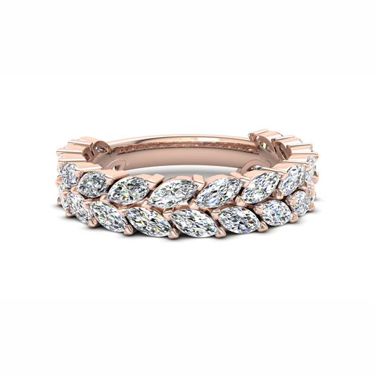 Tulip Eternity Ring: 9ct Rose Gold with White Stones