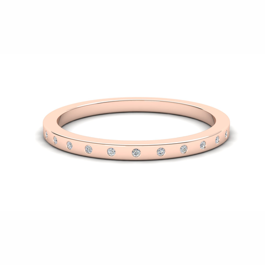 Petunia Eternity Ring: 9ct Rose Gold with White Stones