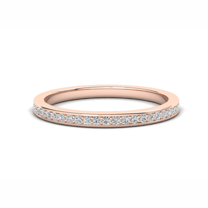 Bluestem Eternity Ring: 9ct Rose Gold with White Stones