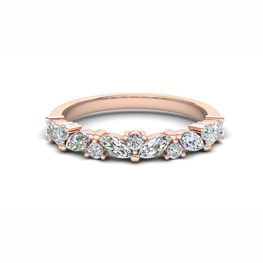 Violet Eternity Ring: 9ct Rose Gold with White Stones