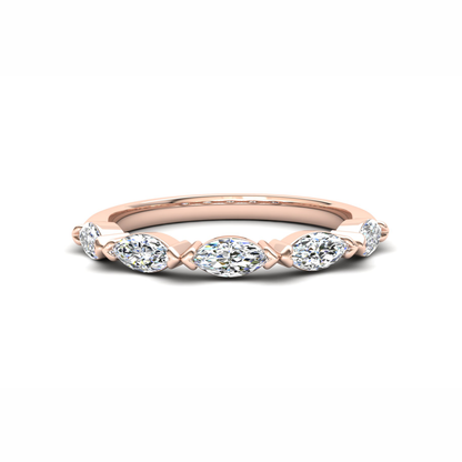 Jasmine Eternity Ring: 9ct Rose Gold with White Stones