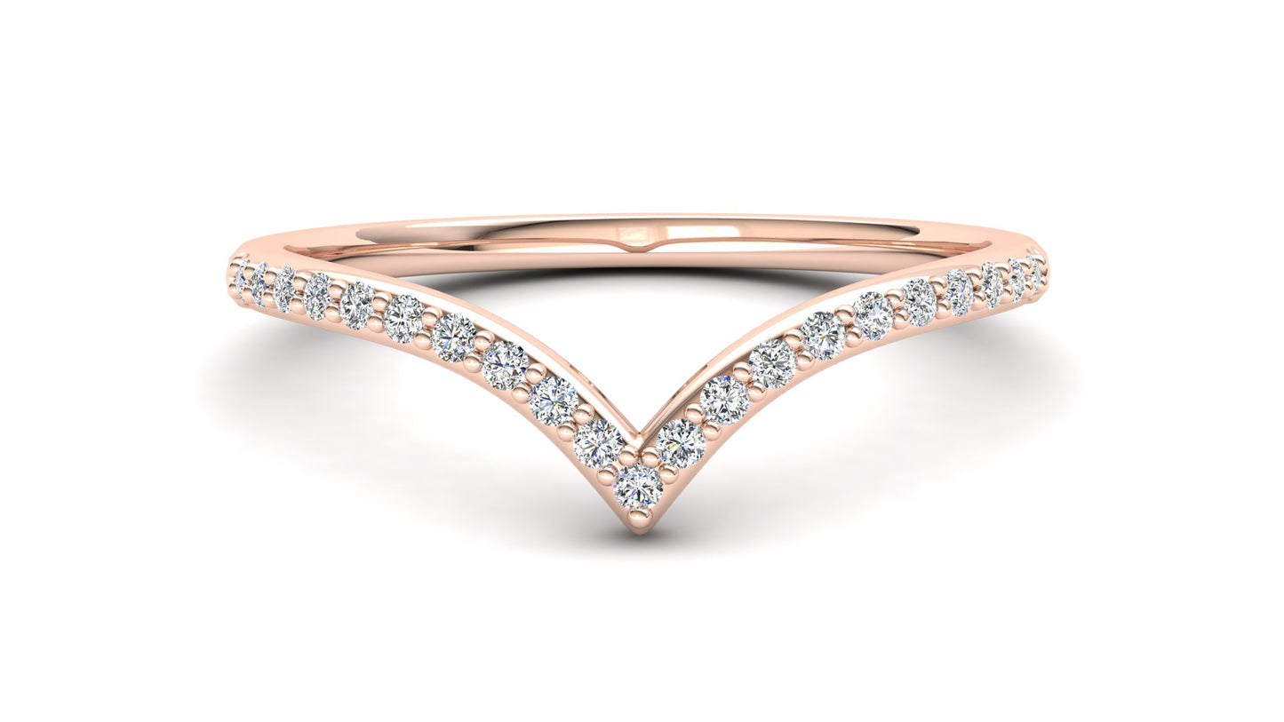 9ct Gold Heather Stack Ring - White Stones