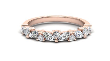 9ct Gold Violet Stack Ring - White Stones