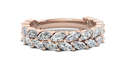 9ct Gold Tulip Stack Ring - White Stones