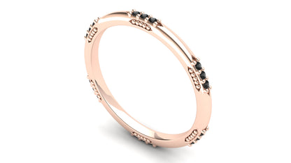 Orchid Eternity Ring: 9ct Rose Gold with Black Stones