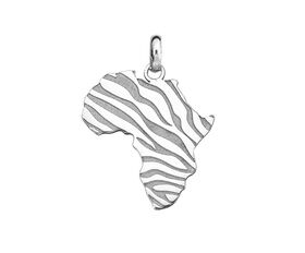 Amara Africa Zebra Print Map- 925 Silver