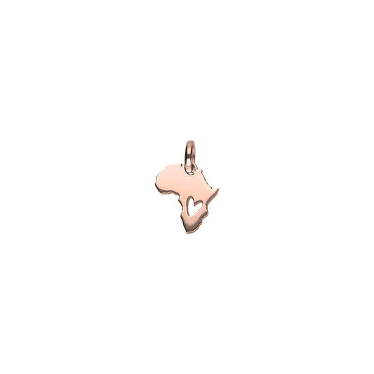 Mini Africa Heart Cut Out Pendant- 9ct Rose Gold