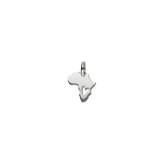 Mini Africa Heart Cut Out Pendant- 925 Silver