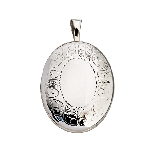 Oval Locket with Pattern - 20mm