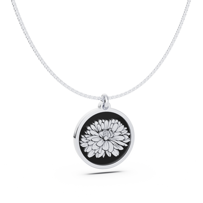 Round Birth Flower Necklace
