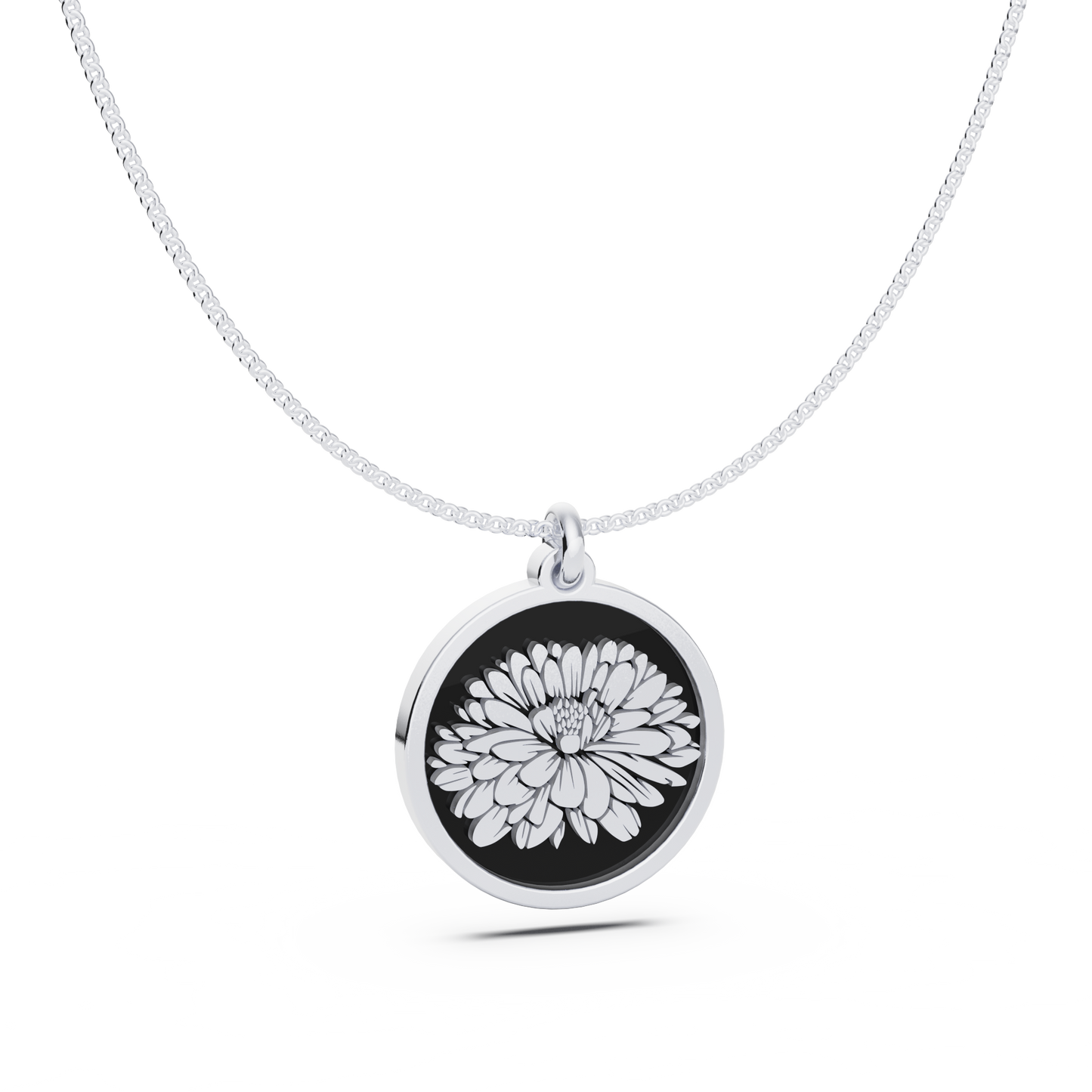 Round Birth Flower Necklace