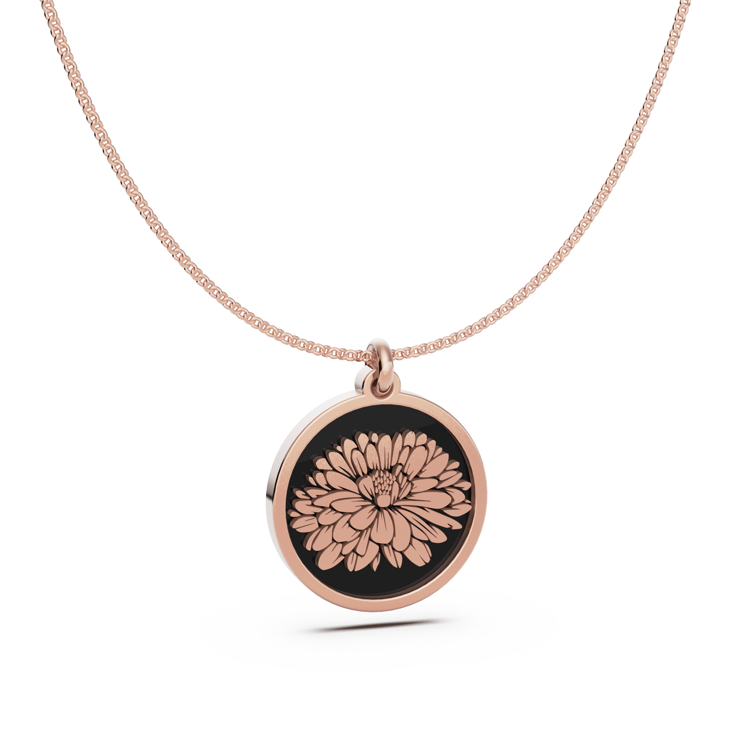 Round Birth Flower Necklace