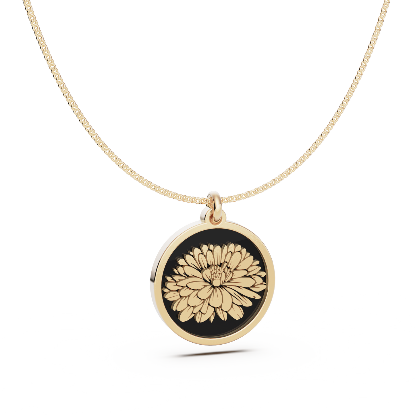 Round Birth Flower Necklace