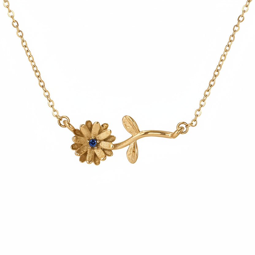 Birthflower and Birthstone Necklace