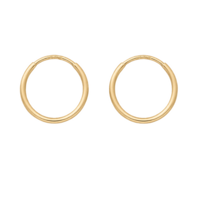 9ct Yellow Gold Sleeper Hoop Earrings