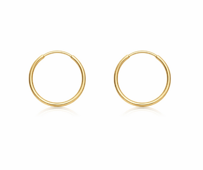 9ct Yellow Gold Sleeper Hoop Earrings