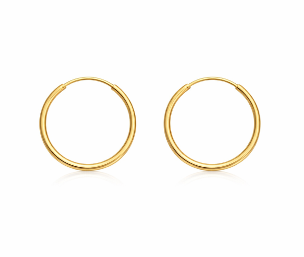 9ct Yellow Gold Sleeper Hoop Earrings