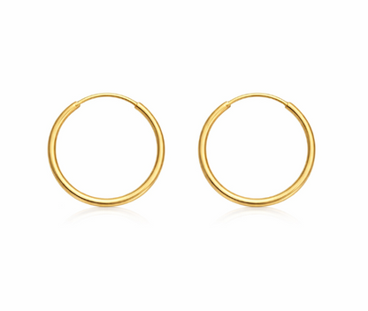 9ct Yellow Gold Sleeper Hoop Earrings