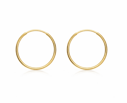 9ct Yellow Gold Sleeper Hoop Earrings