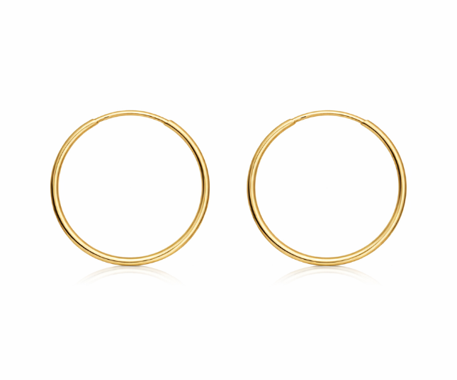 9ct Yellow Gold Sleeper Hoop Earrings
