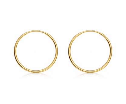 9ct Yellow Gold Sleeper Hoop Earrings