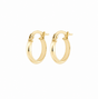 9ct Yellow Gold D-Shape Knife Edge Hoop Earrings