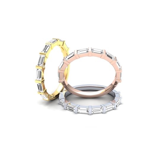 9ct Gold Sweetpea Stack Ring - White Stones