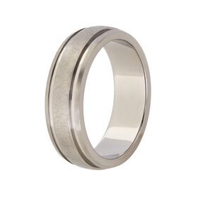 Men's Wedding Band: Brushed Titanium (7mm)