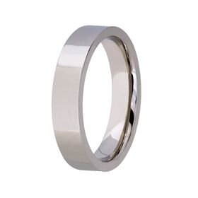 Men's Wedding Band: Polished Finish Flat Titanium