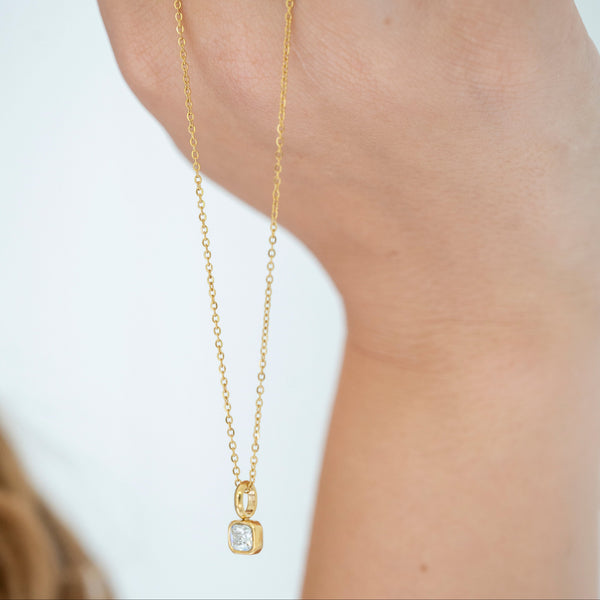 Square Birthstone Charm