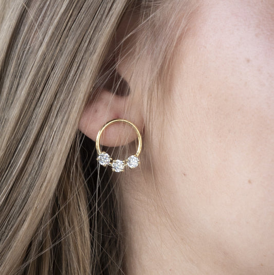 9ct Gold Reverie Earrings - White