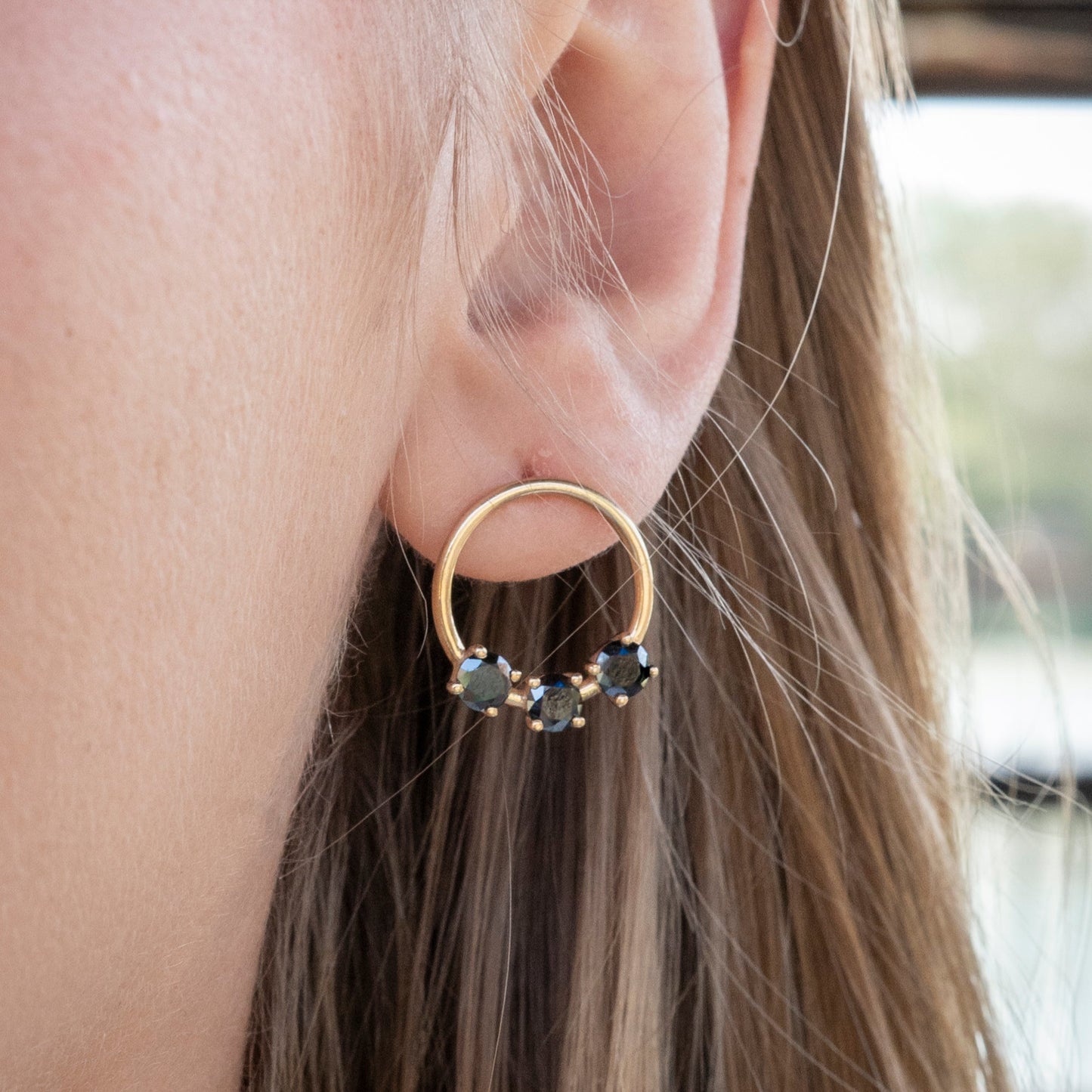 9ct Gold Reverie Earrings - Black