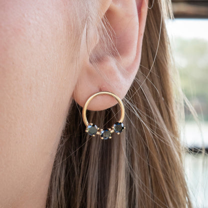 9ct Gold Reverie Earrings - Black
