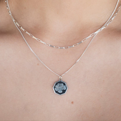 Octagon Birth Flower Necklace