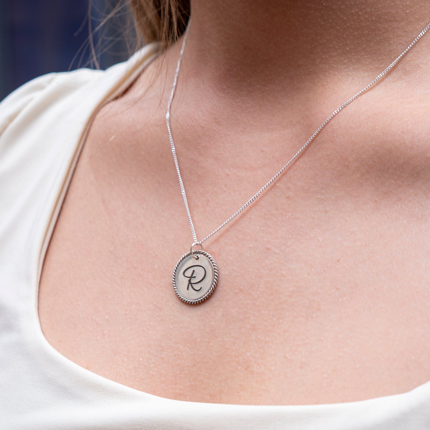 Twisted Wire Initial Pendant