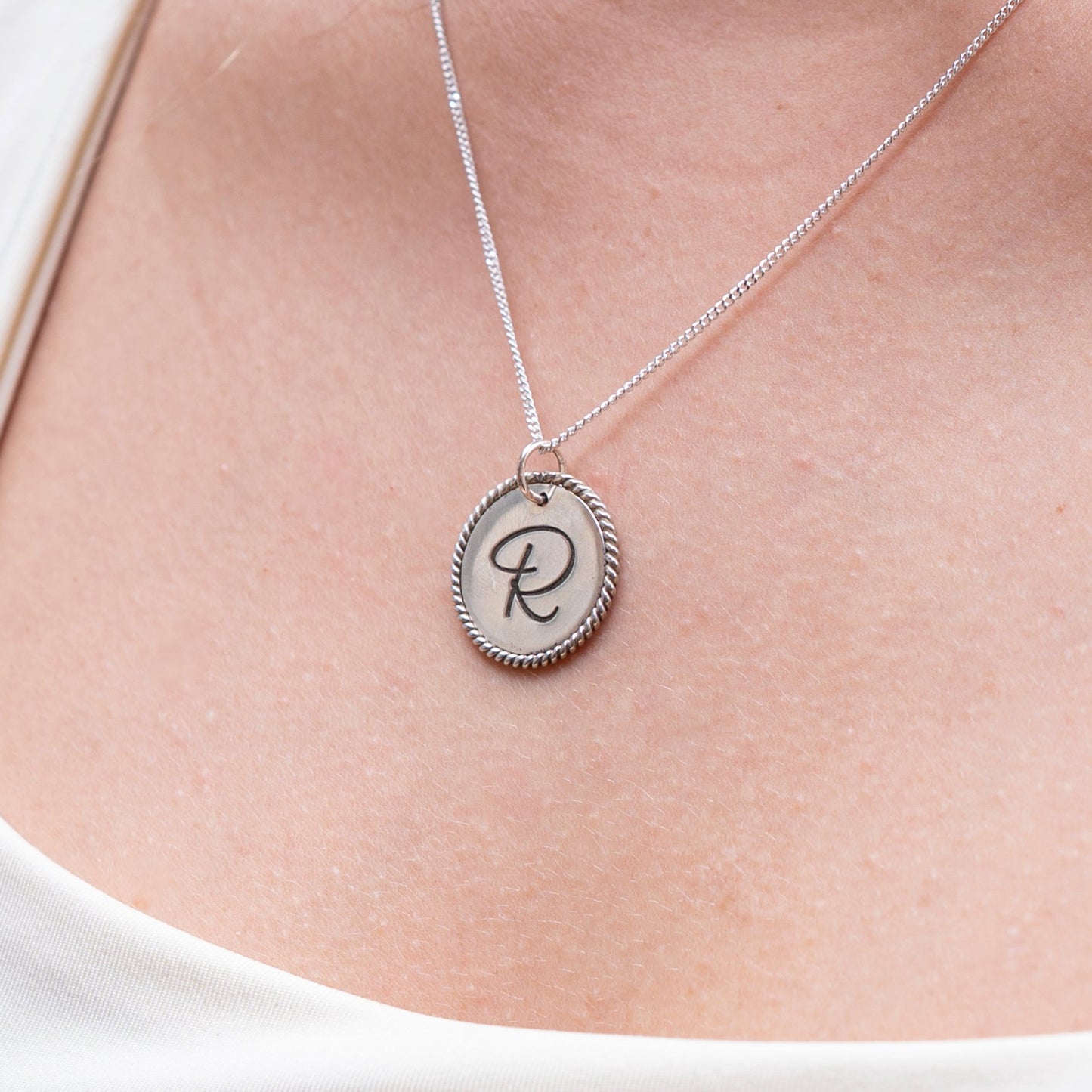 Twisted Wire Initial Pendant