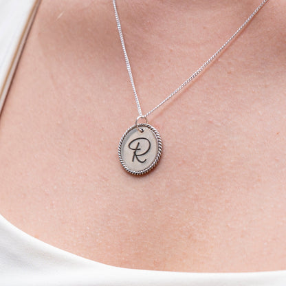 Twisted Wire Initial Pendant