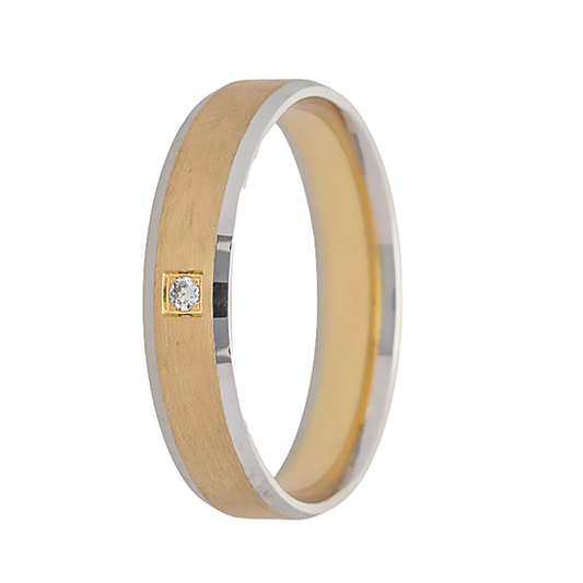 9k Gold Satin and Polished Edged Wedding Band (5mm)