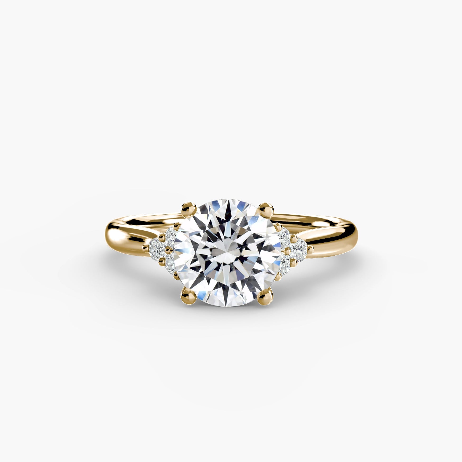 Arabella Solitaire Ring with Moissanite - 9ct Yellow Gold