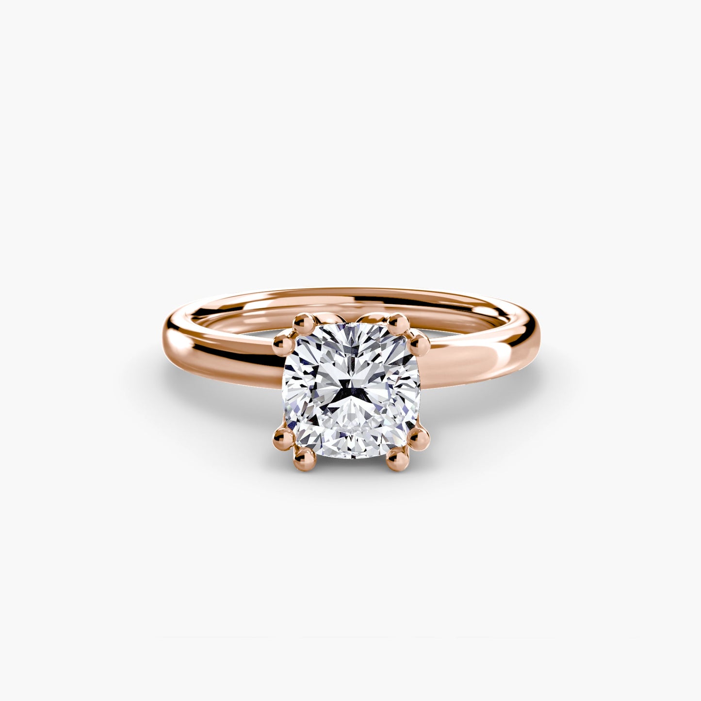 Infinity Solitaire Ring - Cushion Rose Gold