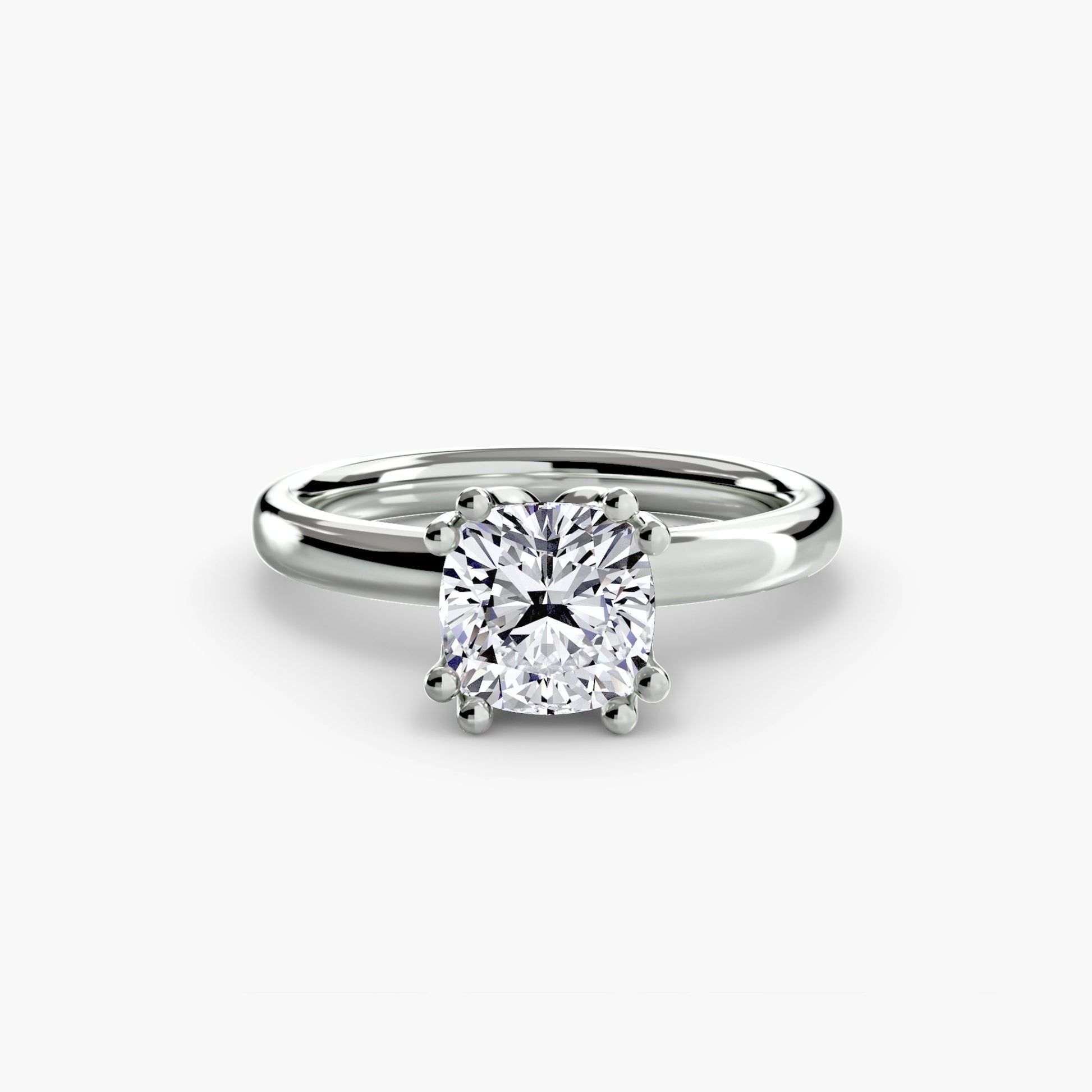 Infinity Solitaire Ring - Cushion White Gold