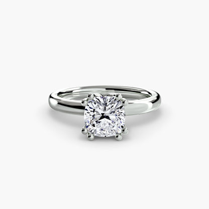 Infinity Solitaire Ring - Cushion White Gold